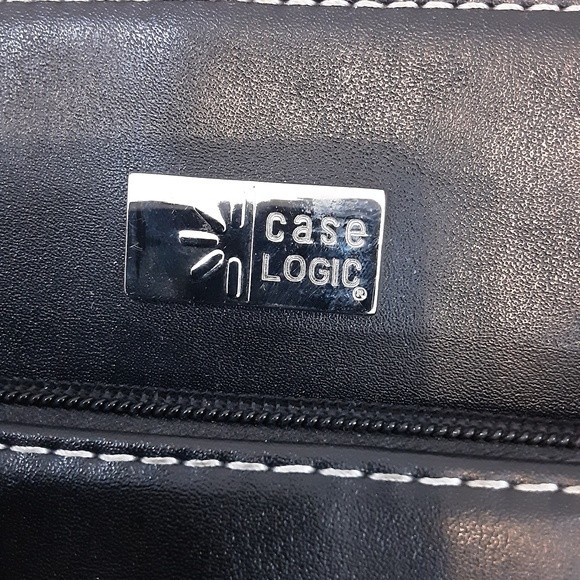 Case Logic Faux Leather Black Tote Purse Large - Picture 3 of 7